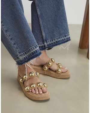 River Island Studded Flatform Sandal - Blue