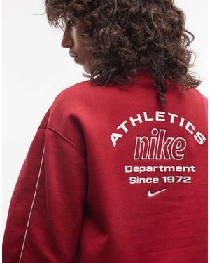 Nike Sudadera Athletic Dept De Felpa De Grosor Medio En - Rojo