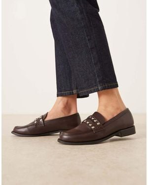 Raid Ferney Studded Loafers - Natural