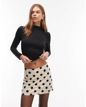 ASOS – mini-skort aus jersey mit polka-dot-muster - Schwarz