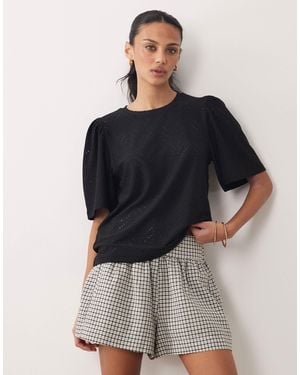 Jdy Broderie Long Sleeve Top - Blue