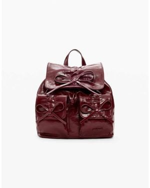Desigual Small Shiny Backpack Bow - Red