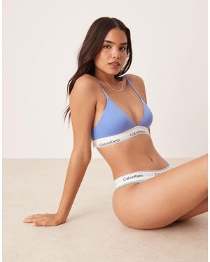 Calvin Klein – modern cotton – leicht gefüttertes triangel-bustier - Blau
