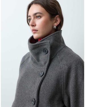 Mango Teen Funnel Neck Short Jacket - Grey