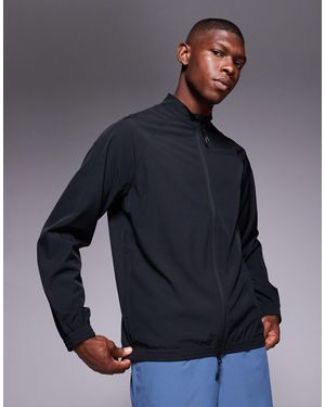 4505 Woven Warm Up Track Jacket With Zip Pockets - Blue