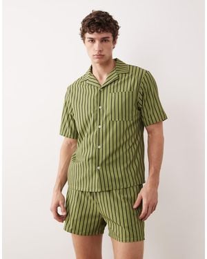 Free Society Short Sleeve Beach Shirt - Green