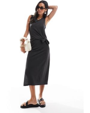 Jdy Sleeveless Knot Midi Dress - Black