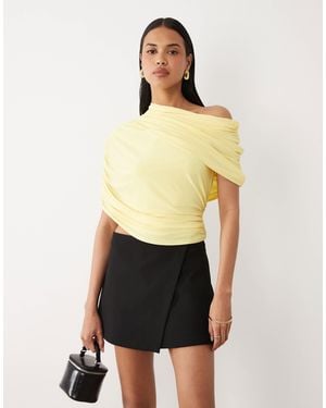 ASOS Extreme Draped Asymmetric Top - Natural