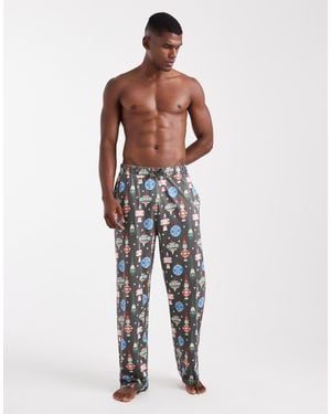 ASOS Lounge Bottoms With Christmas Bauble Graphic - Black