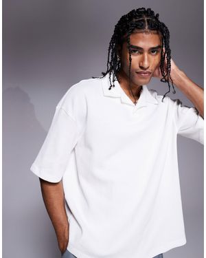 River Island – kastiges poloshirt - Weiß
