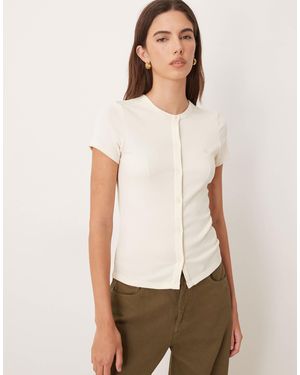 Calvin Klein – geripptes oberteil - Weiß