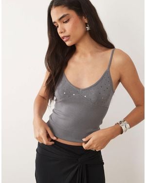 Mango – camisole-oberteil - Grau