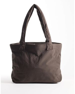ASOS Plaid Tote Bag - Black