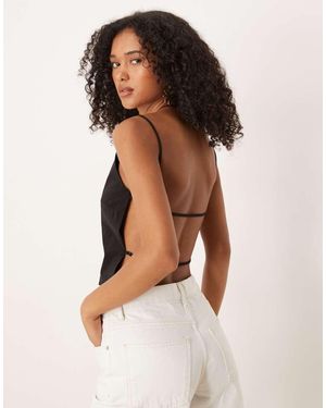 Mango Backless Strappy Top - Black