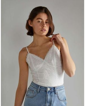 Glamorous V Neck Bodysuit - Grey