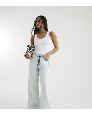 River Island Petite Relaxed Straight Leg Jeans - Blue