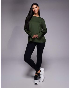 4505 Top Deportivo Para Correr De Manga Larga De Tejido De Secado Rápido Icon De -Verde