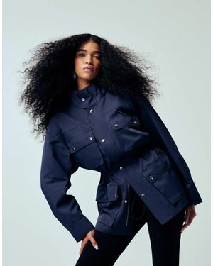 ASOS Funnel Neck Utility Detail Jacket - Blue