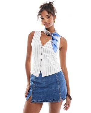 Pull&Bear Denim Waistcoat - Blue