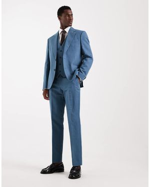 ASOS Slim Linen-rich Suit Trousers - Blue