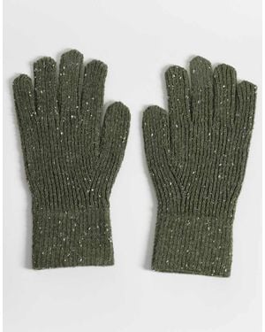ASOS Speckled Ribbed Gloves - Green