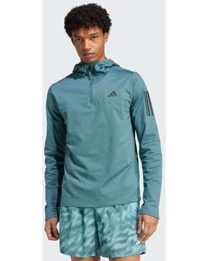 adidas Originals Own The Run Winterized Hooded Half-Zip - Blue