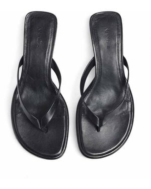 NA-KD Leather Flip Flop Heels - Blue
