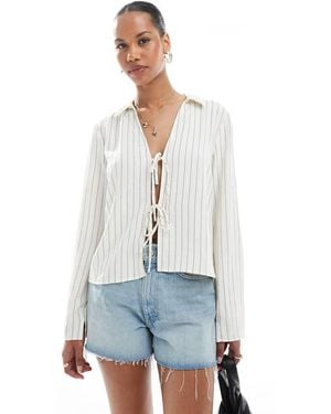ONLY Tie Front Top - White