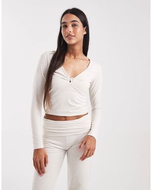 Cotton On Lounge Dreamy Soft Twist Long Sleeve Top - White