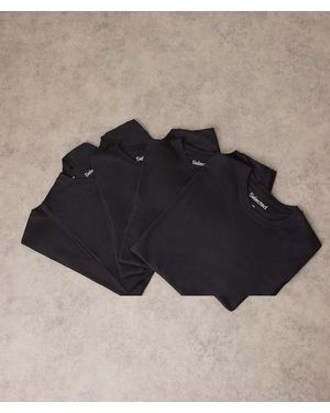 SELECTED Regular Fit 5 Pack T-Shirts - Black