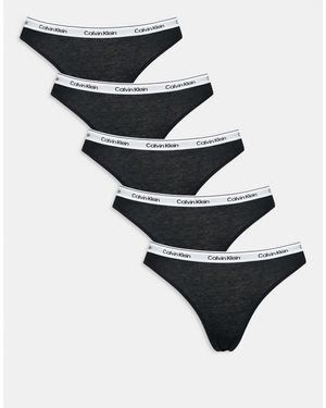 Calvin Klein – modern logo – 5er-pack bikini-cut-slips - Weiß