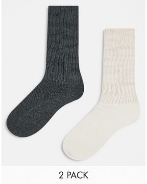 Cotton On Cotton on – 2er-pack geraffte socken im stil der 90er - Weiß