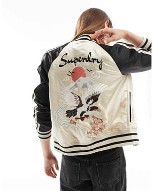 Superdry Sukajan Embroidered Bomber Jacket - Grey