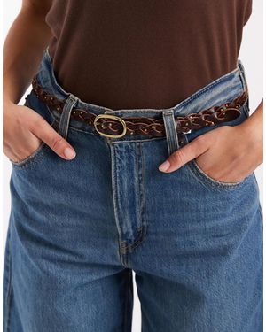 Levi's – schmaler, geflochtener ledergürtel - Blau