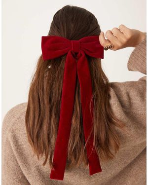 Becksöndergaard Velvet Long Hair Bow - Red