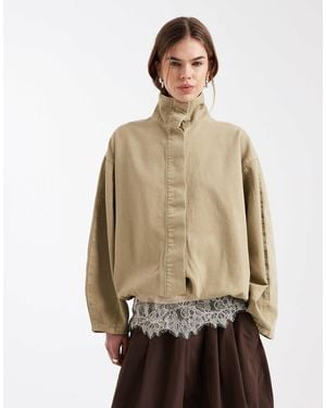 ASOS Funnel Neck Jacket - Natural