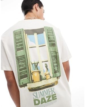 Jack & Jones Oversized T-shirt With Summer Daze Print - Green