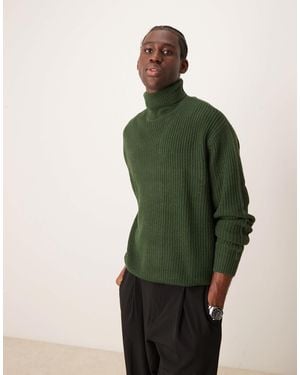 ASOS – oversize-rollkragenpullover aus rippstrick - Grün