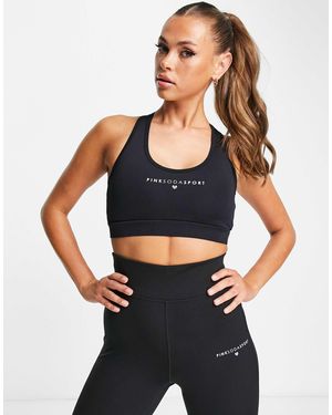 Pink Soda Medium Support Sports Bra - Black