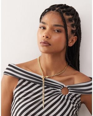 petit moments Snake Lariat Chain Necklace - Brown