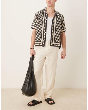 Mango – hose aus leinenmix - Natur