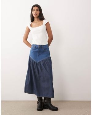 Wrangler – maxi-jeansrock - Blau