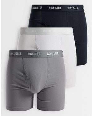 Hollister 3 Pack Fly Front Boxers - Gray