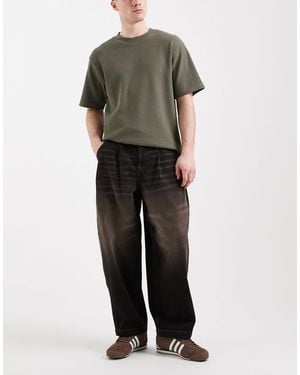 ASOS Oversized Tapered Fit Jeans With Tint - Natural