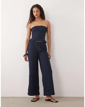 Mango Teen Floral Straight Trouser Co-ord - Blue