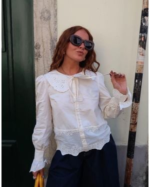 Labelrail X Rebecca Olivia Scallop Lace Blouse - Grey