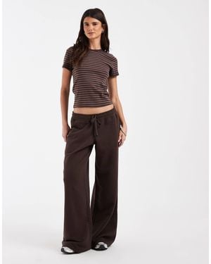Hollister Low Rise Wide Leg Trackies - Brown