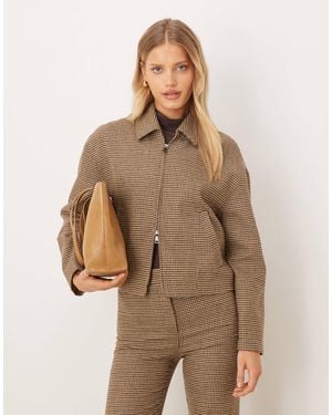 Mango Gina Wool Mix Zip Through Jacket Co-Ord - Brown