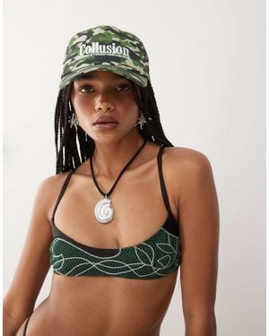 Collusion Camo Cap With Embroidery - Green