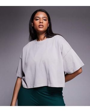 4505 Curve Icon Heavyweight Cotton Cropped T-shirt With Quick Dry Finish - White